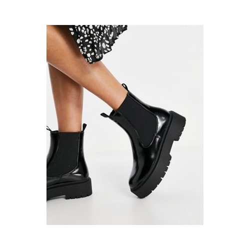Черные ботинки челси на толстой подошве Schuh Aaliyah-Черный цвет