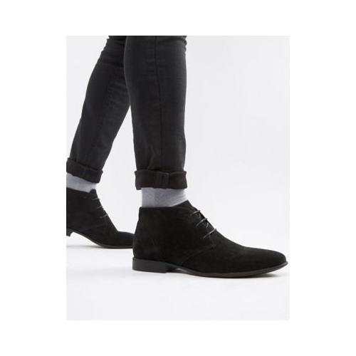 Черные ботинки чукка из искусственной замши ASOS DESIGN-Черный цвет