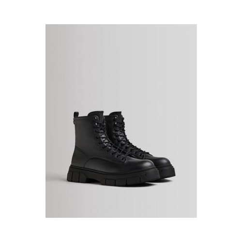 Черные ботинки на шнуровке Bershka-Черный цвет