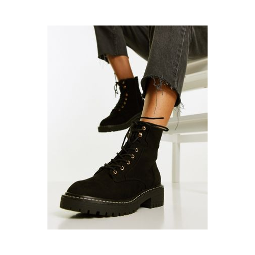 Черные ботинки на шнуровке Miss Selfridge Adi-Черный цвет