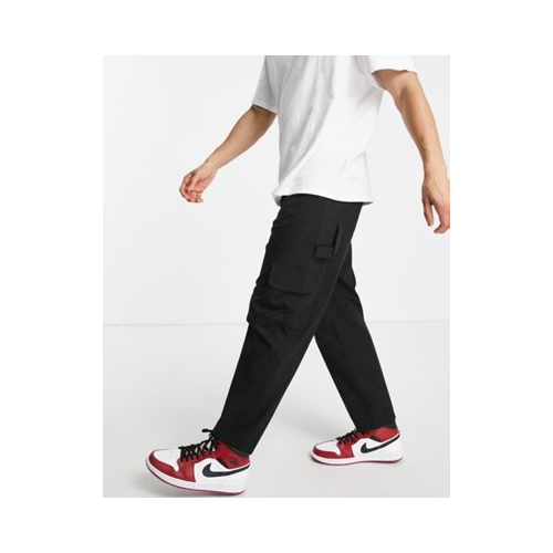Черные брюки с карманами и широкими штанинами ASOS DESIGN-Черный цвет