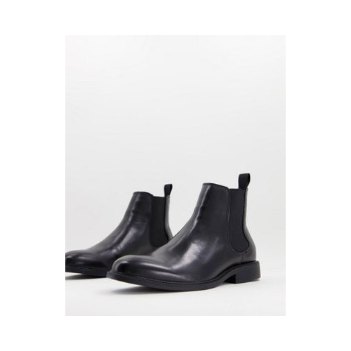 Черные кожаные ботинки челси Office Bruno-Черный цвет