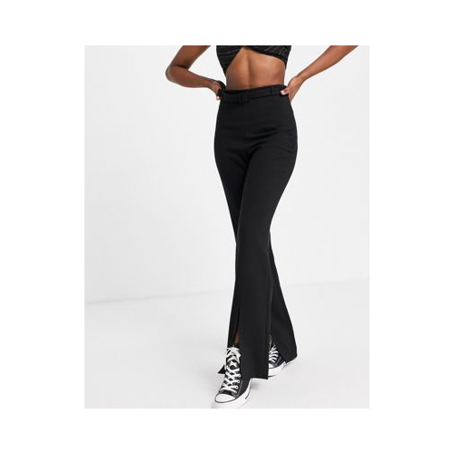 Черные классические брюки от комплекта с завышенной талией и разрезами спереди French Connection-Черный цвет