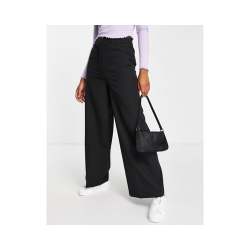Черные классические брюки с широкими штанинами New Look-Черный цвет