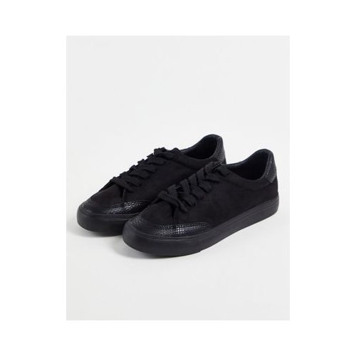 Черные кроссовки на шнуровке с минималистичным дизайном London Rebel