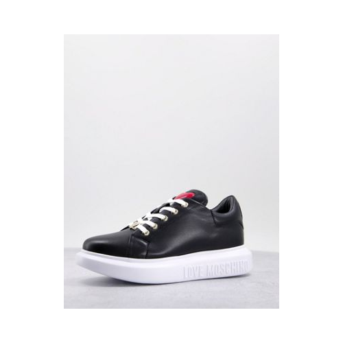 Черные минималистичные кроссовки Love Moschino-Черный цвет