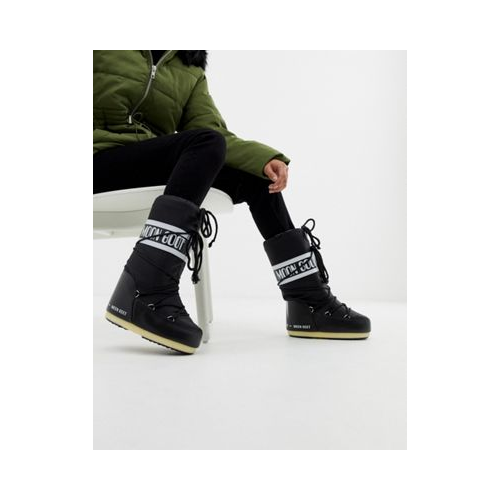 Черные нейлоновые горнолыжные ботинки Moon Boot