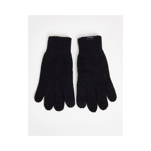 Черные перчатки для сенсорных экранов French Connection-Черный цвет