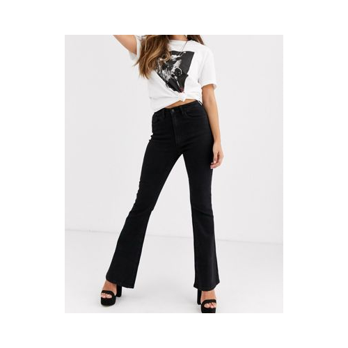 Черные расклешенные джинсы с завышенной талией Object-Черный цвет