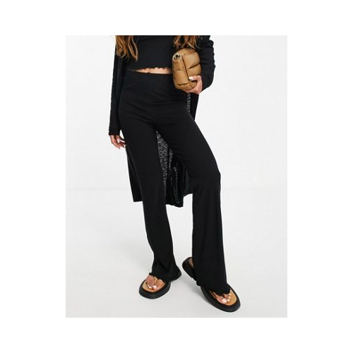 Черные трикотажные брюки из переработанного материала с оборками по краю от комплекта из 3 предметов & Other Stories-Черный цвет