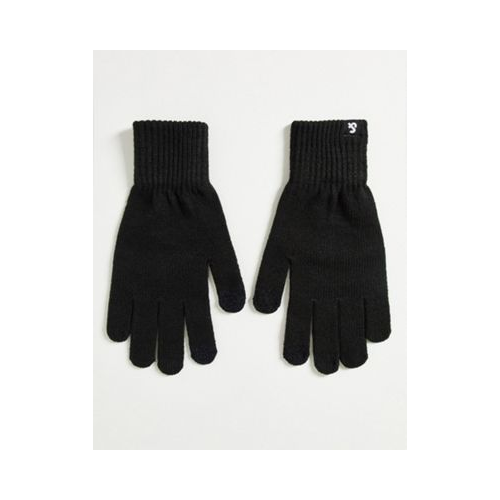 Черные трикотажные перчатки для сенсорных устройств Jack & Jones-Черный цвет