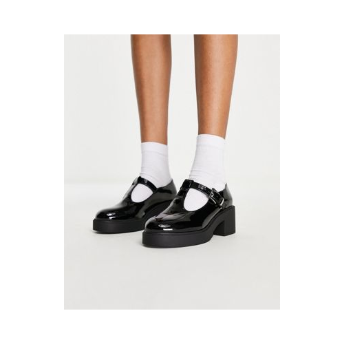 Черные туфли на массивном каблуке средней высоты в стиле Мэри Джейн ASOS DESIGN Stealth