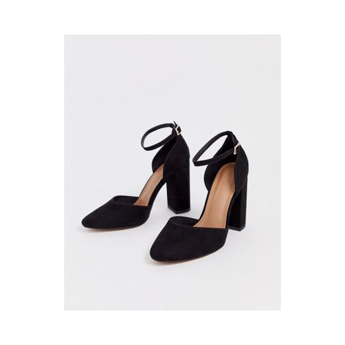 Черные туфли на высоком блочном каблуке ASOS DESIGN Pleasant-Черный цвет