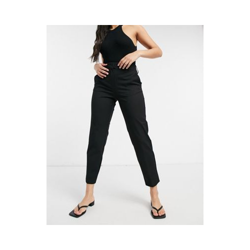 Черные укороченные брюки узкого кроя Selected-Черный цвет
