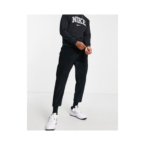Черные укороченные брюки из вельвета суженного книзу кроя Nike-Черный цвет