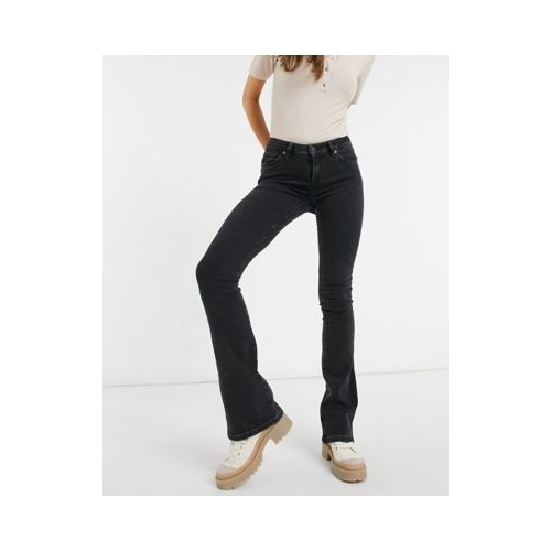 Черные выбеленные джинсы с легким клешем Selected-Черный цвет