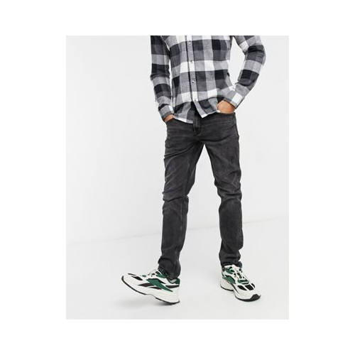 Черные выбеленные джинсы узкого кроя с потертостями Only & Sons-Черный цвет