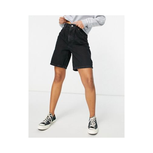 Черные выбеленные джинсовые шорты в винтажном стиле с завышенной талией из смесового органического хлопка ASOS DESIGN-Черный цвет