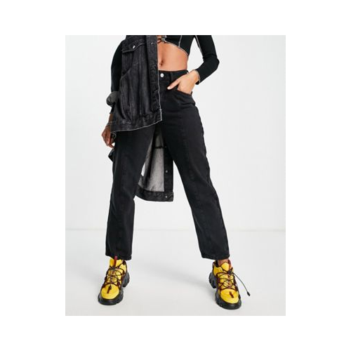 Черные выбеленные прямые джинсы с отстрочкой спереди Bolongaro Trevor Madonna-Черный цвет