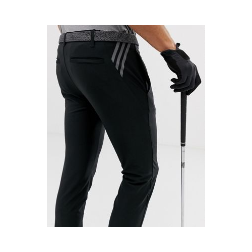 Черные зауженные брюки с 3 полосками adidas golf Ultimate 365-Черный цвет