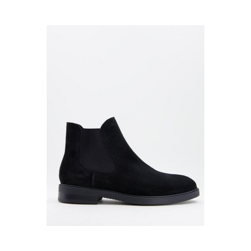 Черные замшевые ботинки челси Selected Homme-Черный цвет