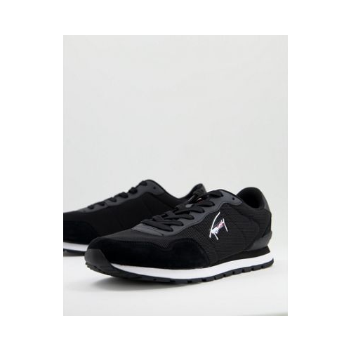 Черные замшевые кроссовки для бега с надписью-логотипом Tommy Jeans-Черный цвет
