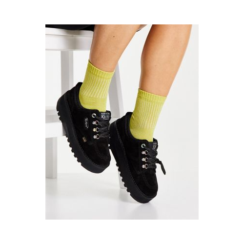 Черные замшевые туфли на массивной подошве Kickers Kick Lo Cosmic-Черный цвет