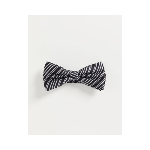 Черный галстук-бабочка в серебристую полоску Bolongaro Trevor-Черный цвет