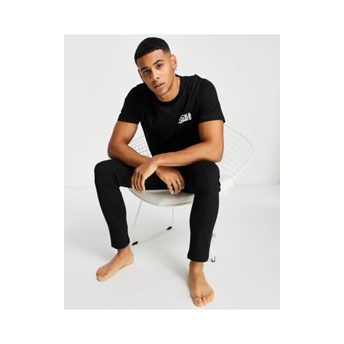 Черный комплект для дома с футболкой и штанами Jack & Jones-Черный цвет