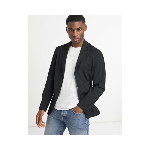 Черный мягкий классический пиджак зауженного кроя ASOS DESIGN Серый