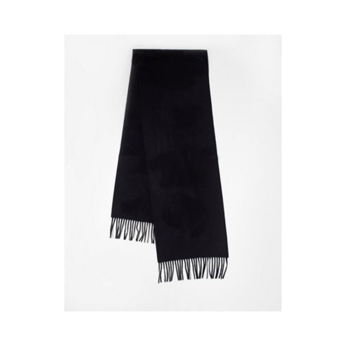 Черный шарф с логотипом в тон Moschino-Черный цвет