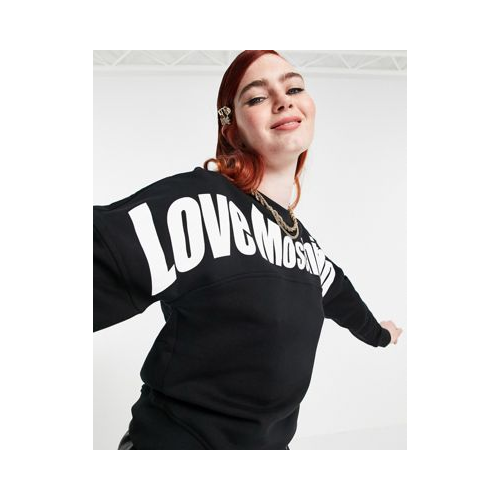 Черный свитшот с веселым логотипом Love Moschino