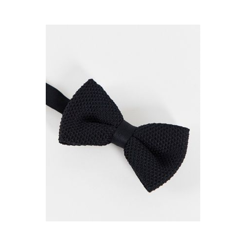 Черный трикотажный галстук-бабочка ASOS DESIGN-Черный цвет