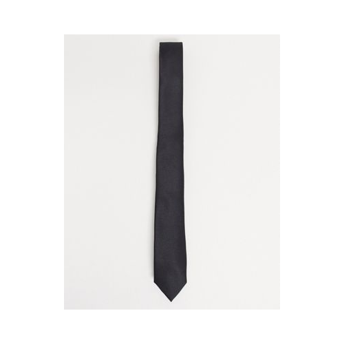 Черный узкий галстук ASOS DESIGN-Черный цвет