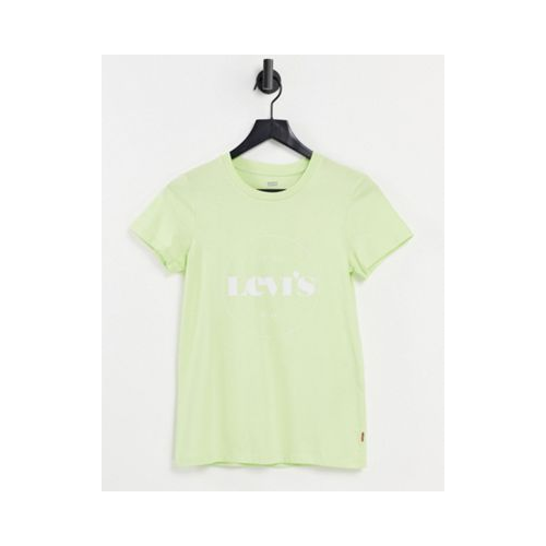 Футболка лаймового цвета с логотипом в круге на груди Levi's Perfect-Зеленый