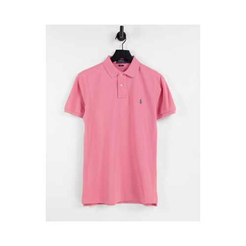 Футболка-поло розового цвета из пике с логотипом в виде игрока поло Polo Ralph Lauren-Розовый