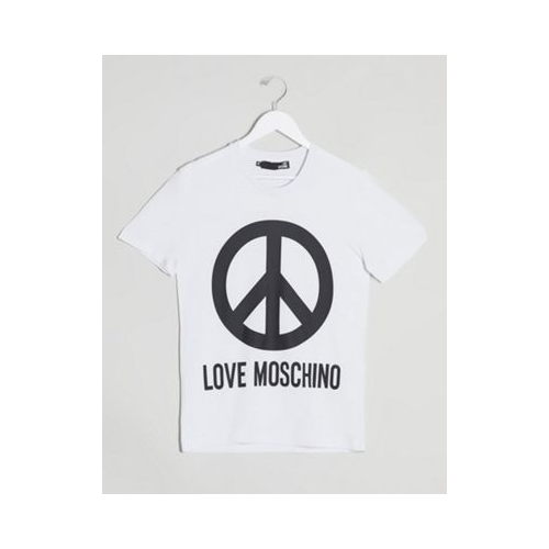 Футболка с символом мира Love Moschino Белый