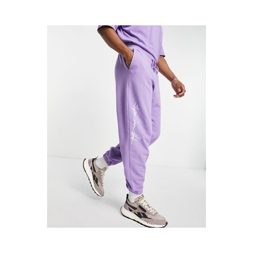 Фиолетовые джоггеры с принтом "Tupac" от комплекта ASOS DESIGN-Фиолетовый цвет