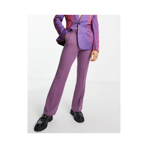 Фиолетовые расклешенные строгие брюки ASOS DESIGN-Фиолетовый цвет