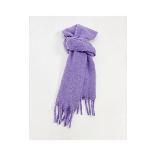 Фиолетовый меланжевый пушистый шарф с бахромой ASOS DESIGN-Фиолетовый цвет