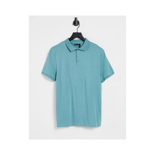 Голубая футболка-поло из органического хлопка ASOS DESIGN