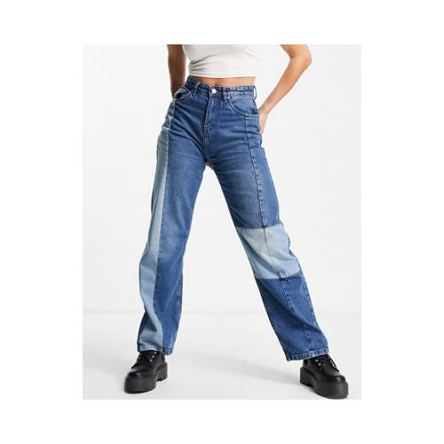 Голубые джинсы в стиле 90-х с накладками Urban Bliss