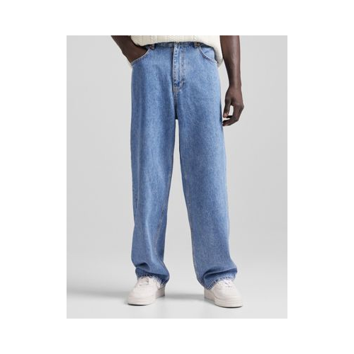 Голубые свободные джинсы в стиле 90-х Bershka