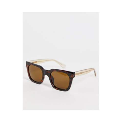 Квадратные солнцезащитные очки унисекс в стиле 70-х в темно-коричневой леопардовой оправе A.Kjaerbede Nancy-Коричневый цвет