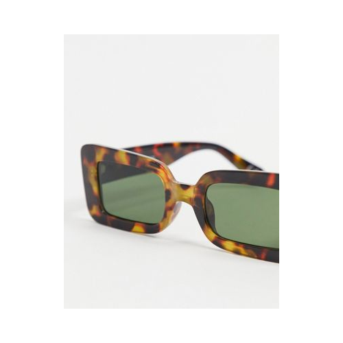 Квадратные солнцезащитные очки в черепаховой оправе ASOS DESIGN Recycled-Коричневый цвет