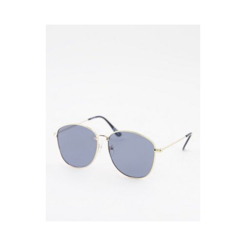 Квадратные солнцезащитные очки в металлической оправе с дымчатыми стеклами ASOS DESIGN Золотистый