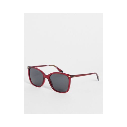 Классические солнцезащитные очки в красной оправе в стиле ретро Polaroid