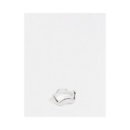 Кольцо с волнистым дизайном серебристого цвета ASOS DESIGN