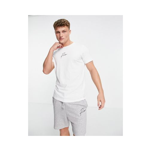 Комплект одежды для дома из футболки и шорт белого и серого цветов с логотипом-подписью Jack & Jones Premium Разноцветный