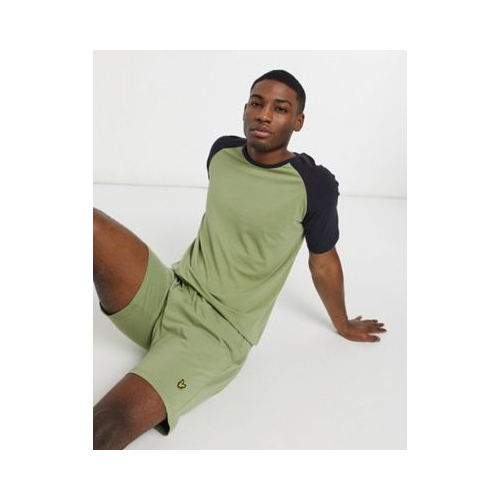 Комплект одежды для дома зеленого цвета с круглым вырезом и рукавами реглан Lyle & Scott Bodywear Reggie-Зеленый